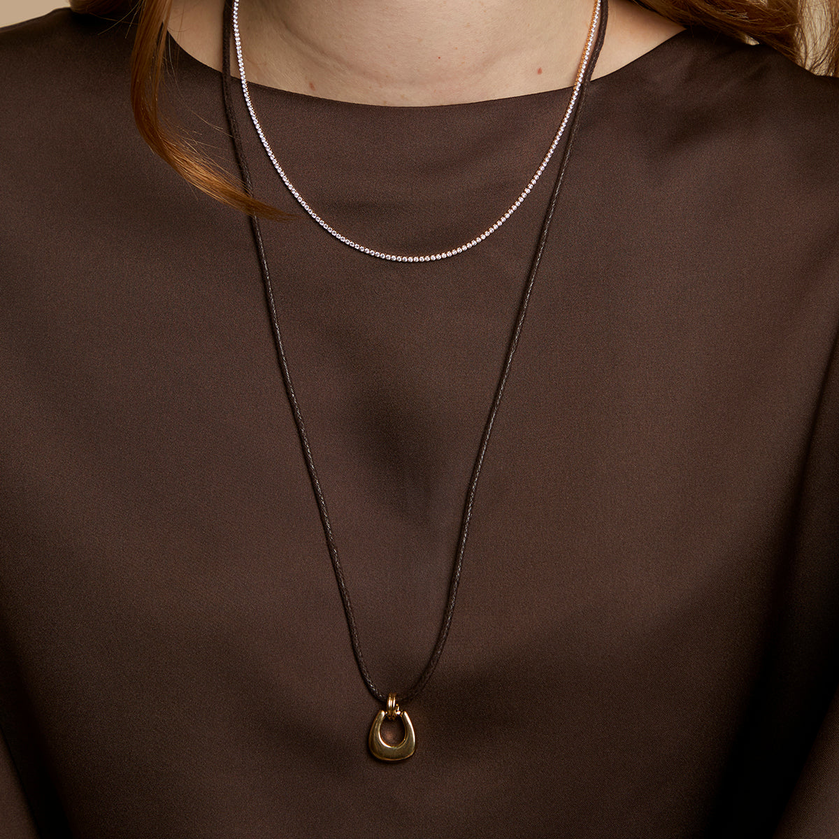 Hardware Pendant Cord Necklace in Gold-Astrid & Miyu