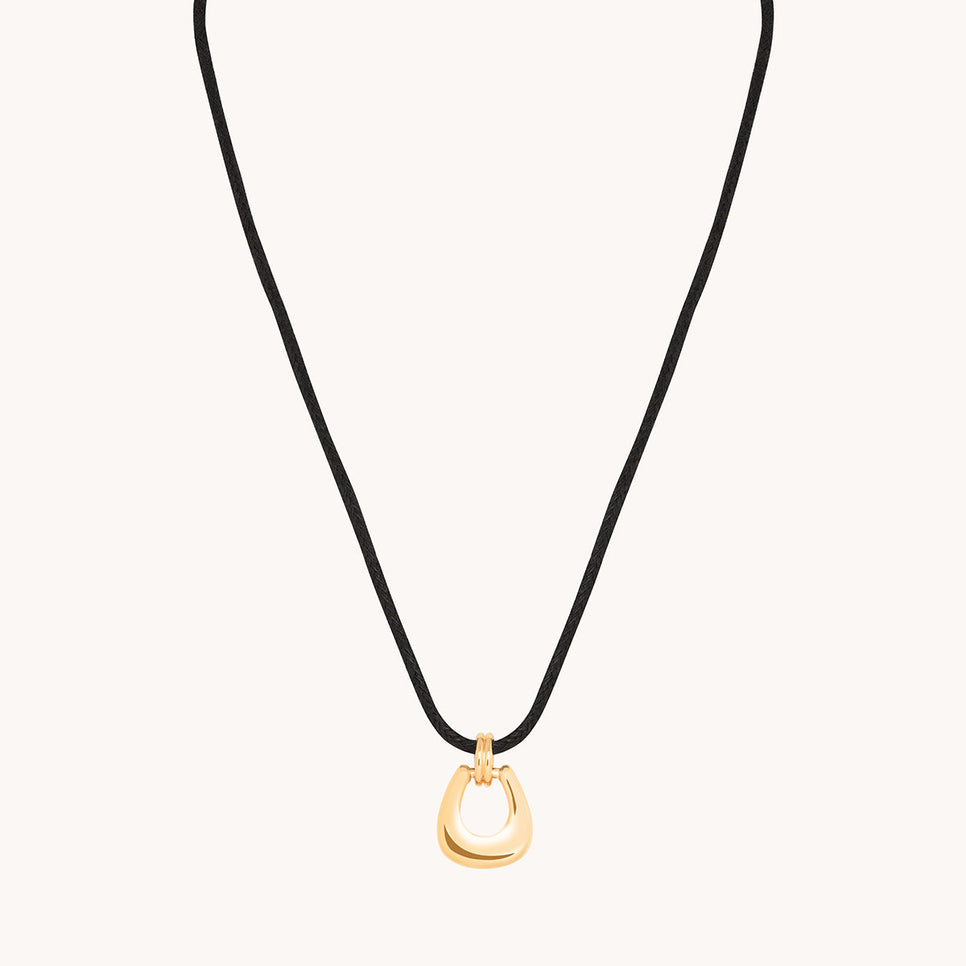 Hardware Pendant Cord Necklace in Gold-Astrid & Miyu