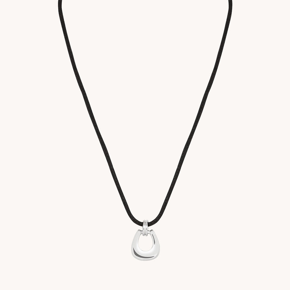Hardware Pendant Cord Necklace in Silver-Astrid & Miyu