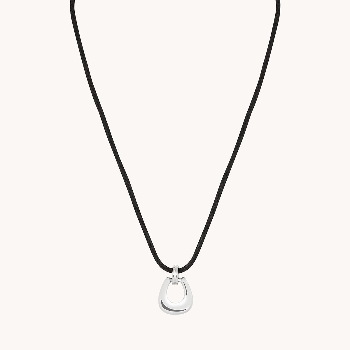 Hardware Pendant Cord Necklace in Silver-Astrid & Miyu