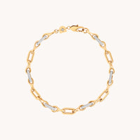 Pavé Chain Link Bracelet in Gold