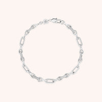 Pavé Chain Link Bracelet in Silver