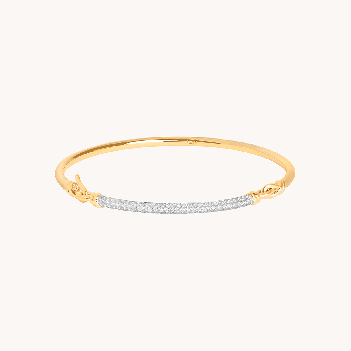 Pavé Knot Bangle in Gold