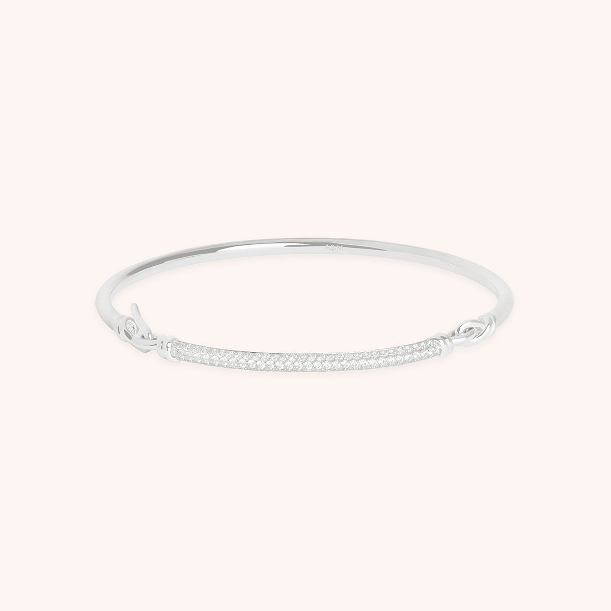 Pavé Knot Bangle in Silver