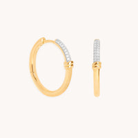 Pavé Knot Hoops in Gold