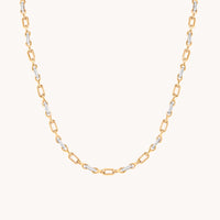Pavé Chain Link Necklace in Gold