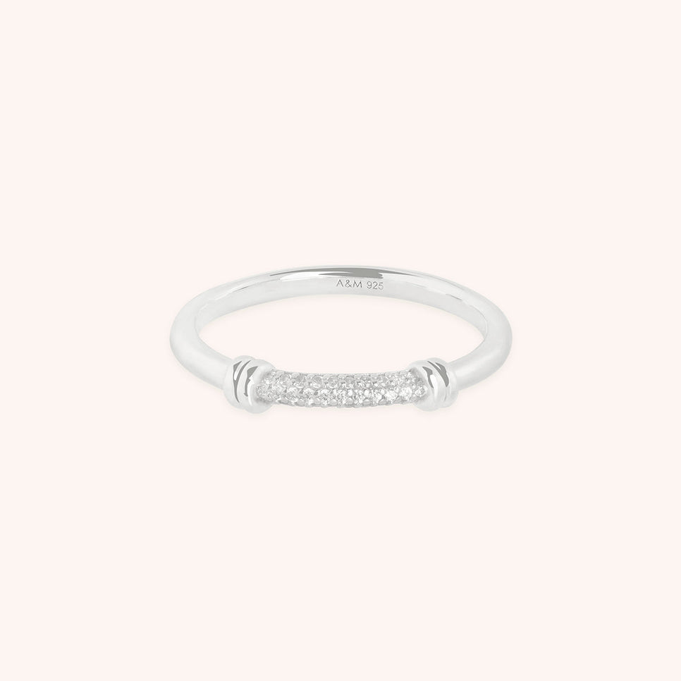 Pavé Knot Ring in Silver