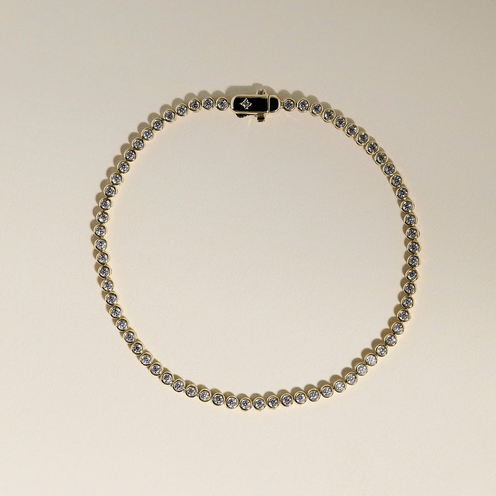Lab Diamond Tennis Chain Bracelet in Solid Gold-Astrid & Miyu