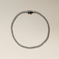 Lab Diamond Tennis Chain Bracelet in Solid White Gold-Astrid & Miyu