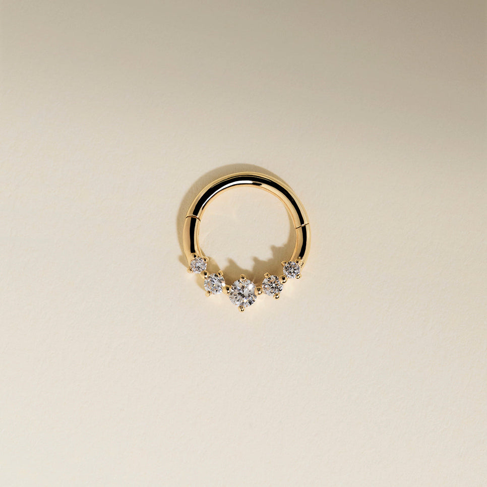 Diamond Daith Hoop in Solid Gold-Astrid & Miyu