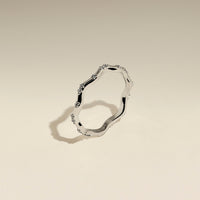 Scalloped Crystal Band Ring in Silver-Astrid & Miyu
