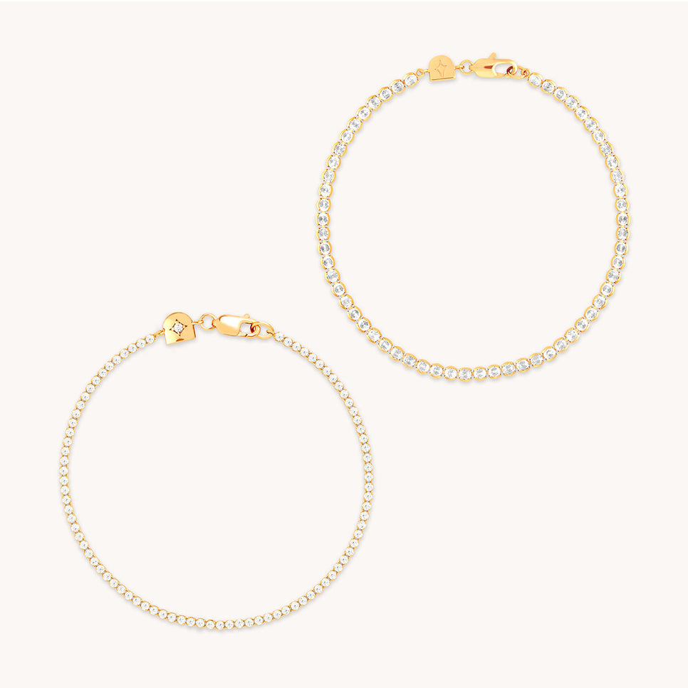 Tennis Bracelet Stacking Set in Gold