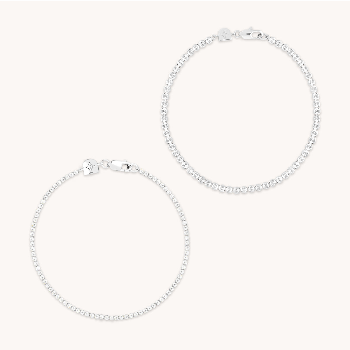Tennis Bracelet Stacking Set in Silver