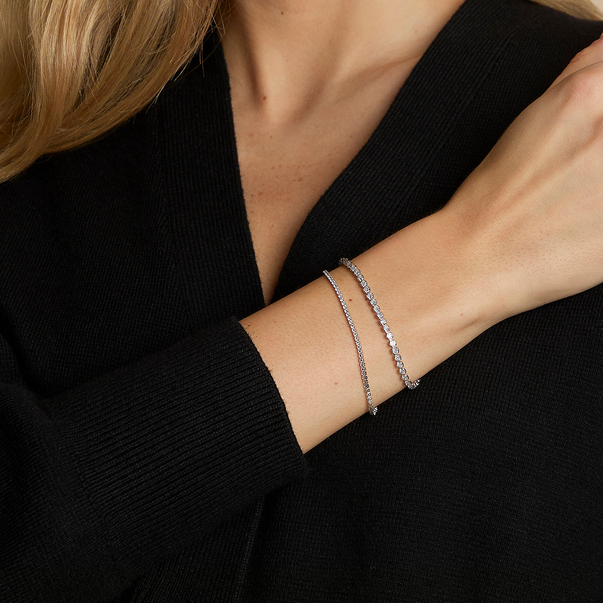 Tennis Bracelet Stacking Set in Silver