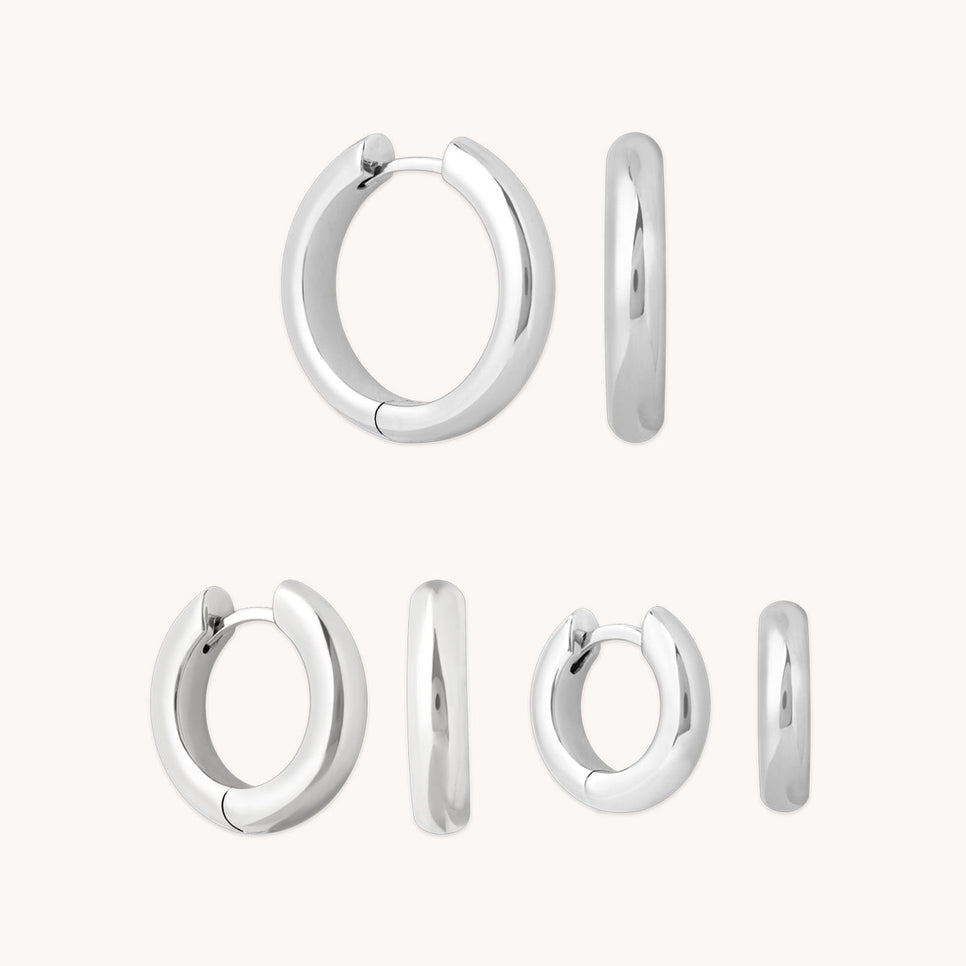 Bold Hoops Stacking Set in Silver