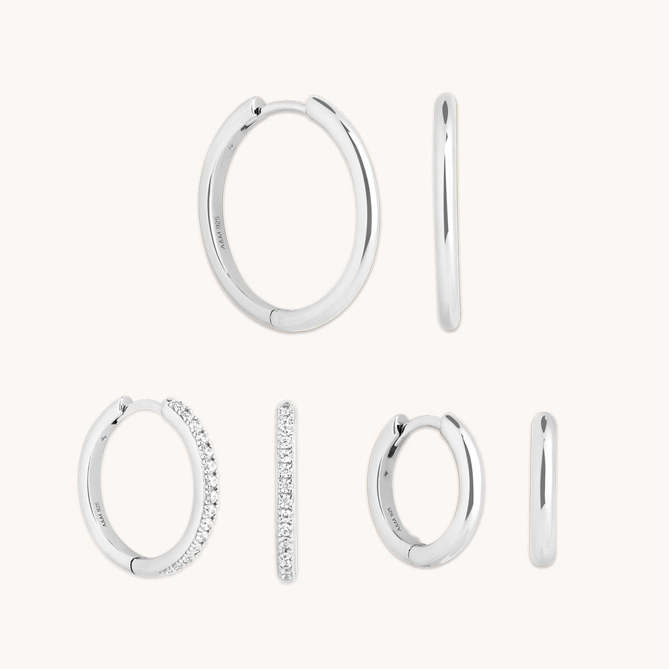 Essential Hoops Stacking Set in Silver
