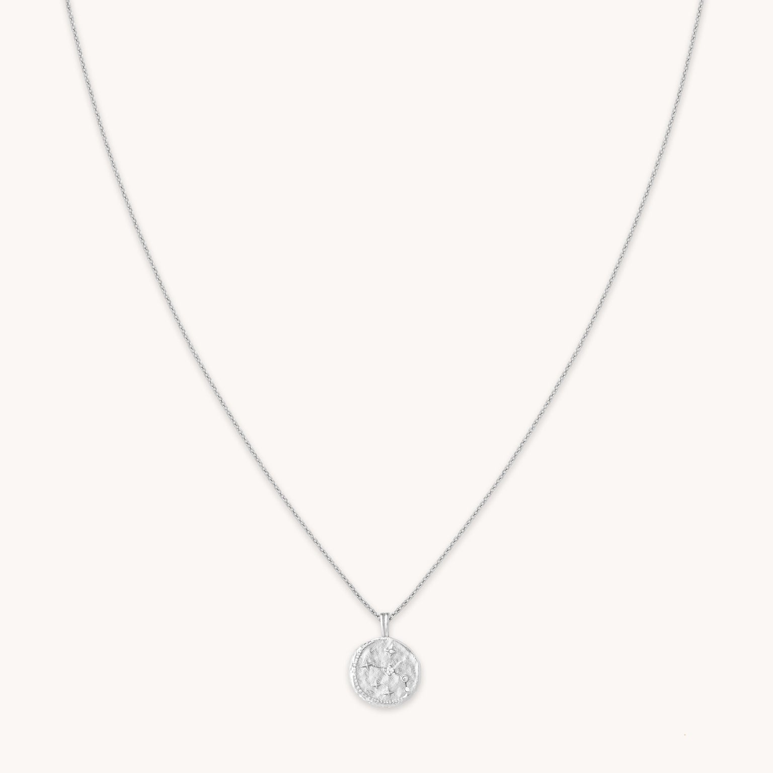 Aries Zodiac Pendant Necklace in Silver