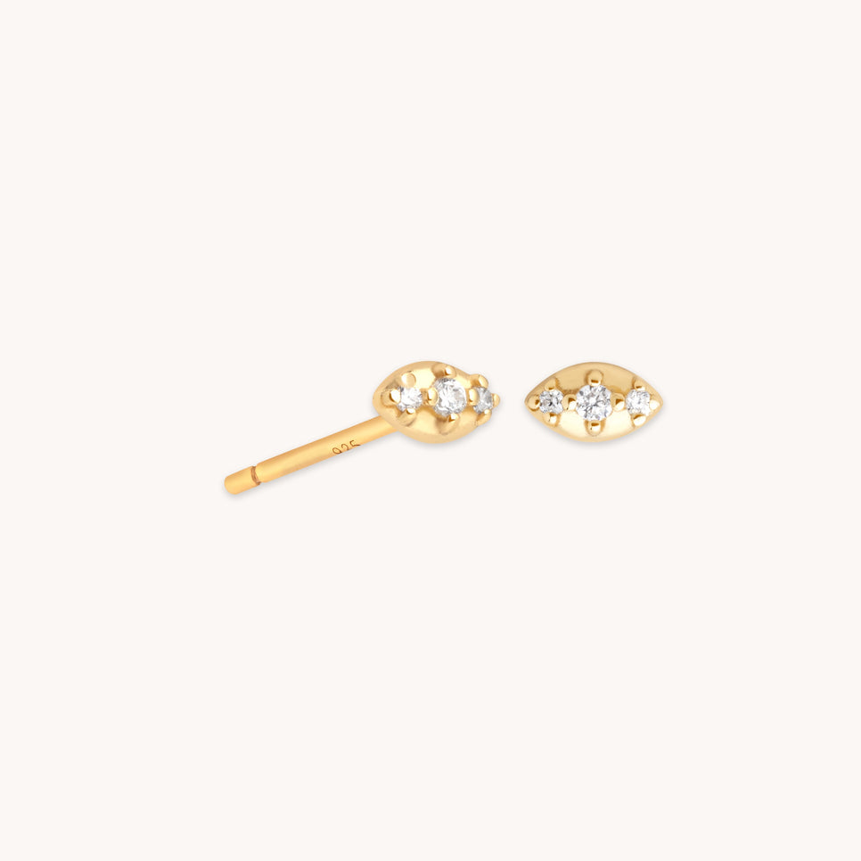 Evil Eye Stud Earrings in Gold