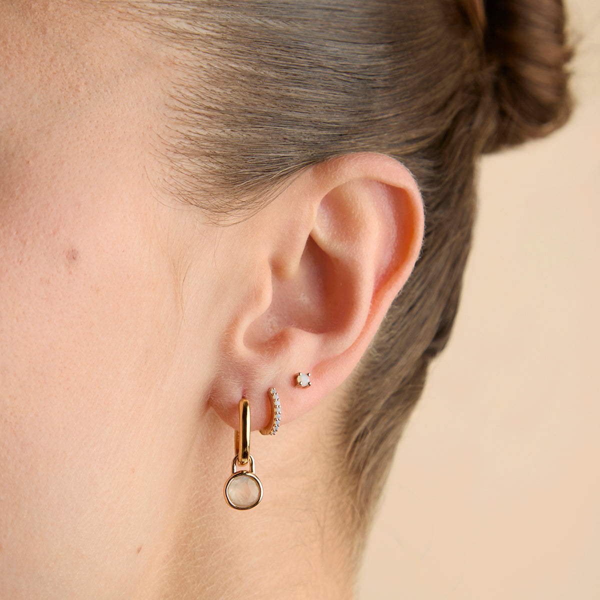 Moonstone June Clip Charm in Gold