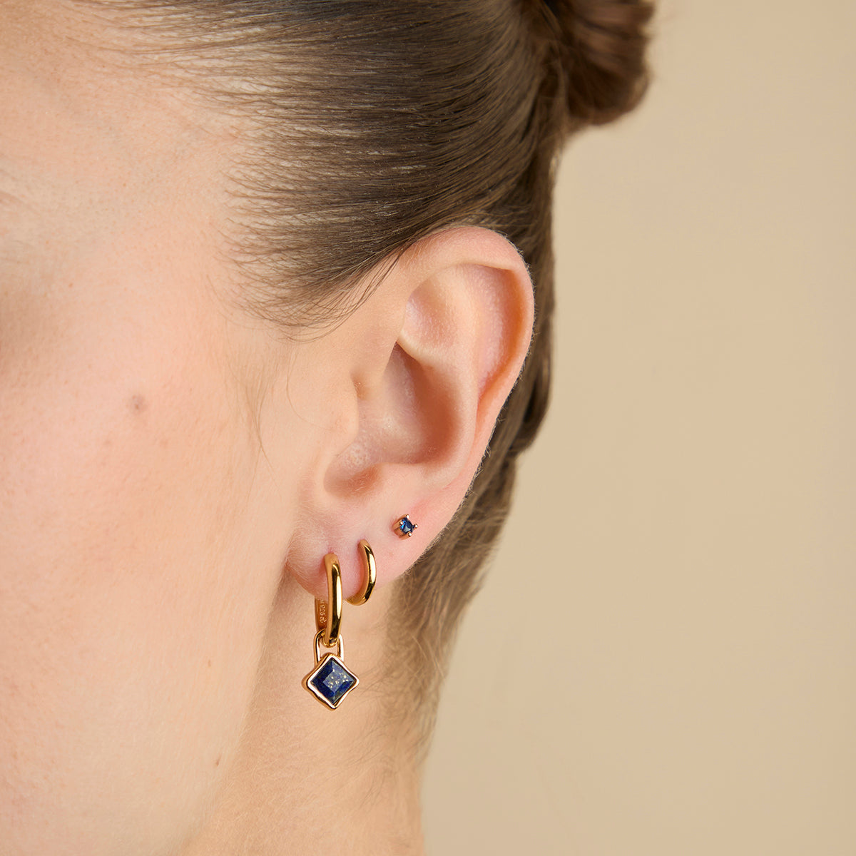 Lapis September Clip Charm in Gold