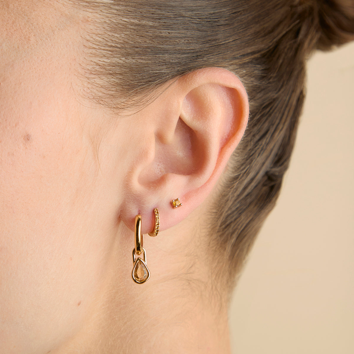 Citrine November Clip Charm in Gold