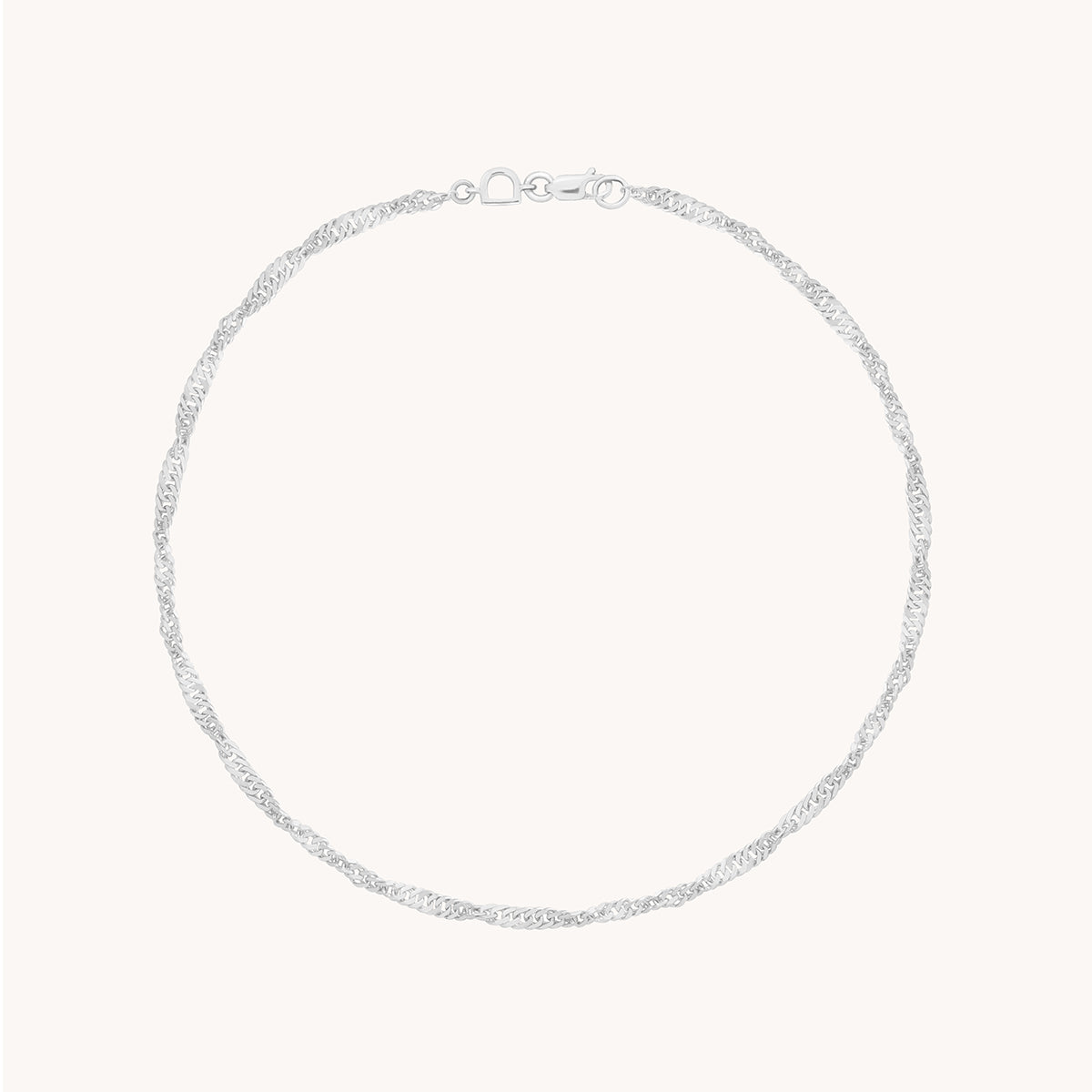 Bold Astrid Chain Anklet in Solid White Gold