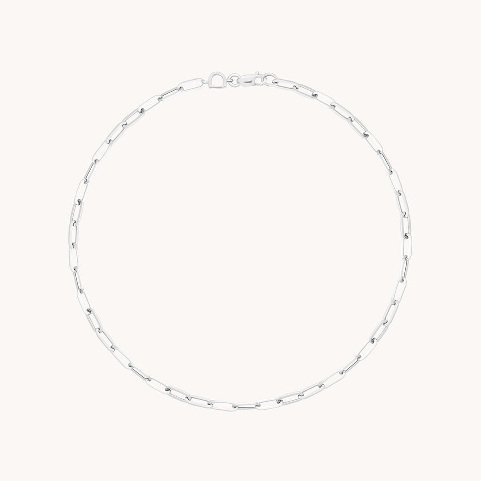 Piccadilly Story Chain Anklet in Solid White Gold-Astrid & Miyu