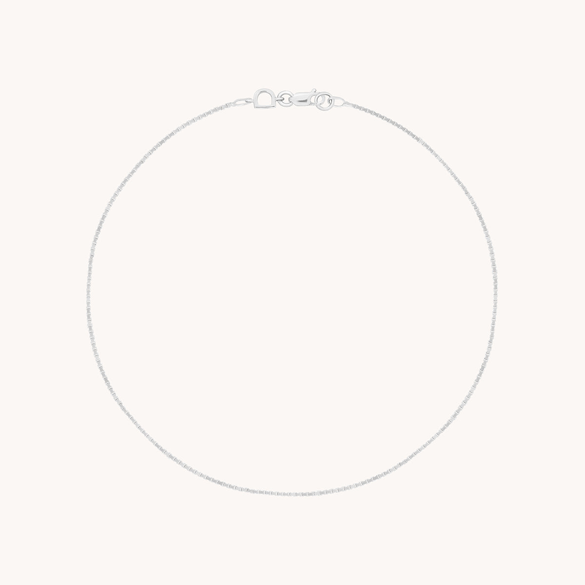 Shoreditch Chain Anklet in Solid White Gold