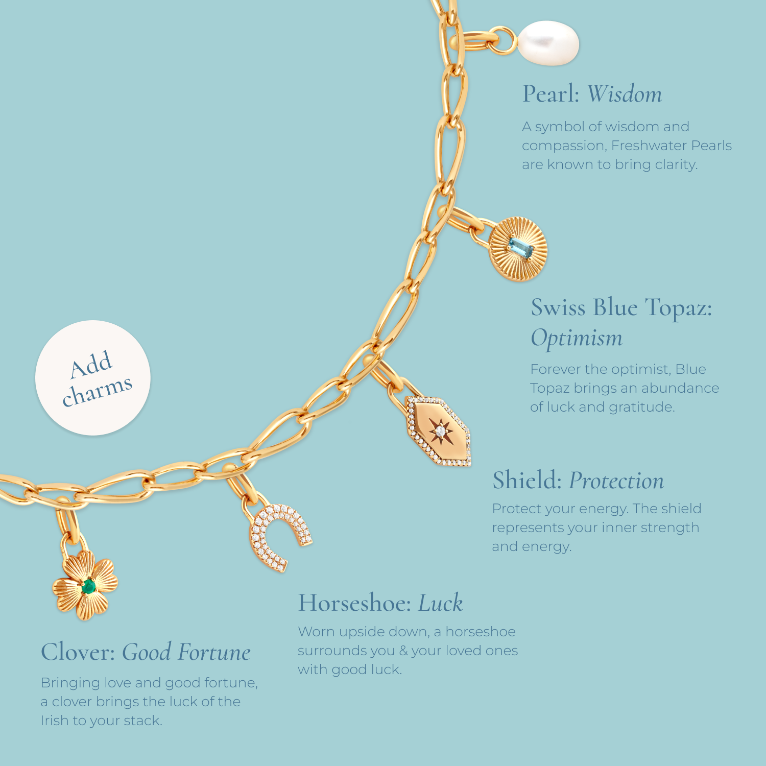 Hoop Charms - Clover Talisman Charm in Silver - Talisman Charm - Astrid & Miyu
