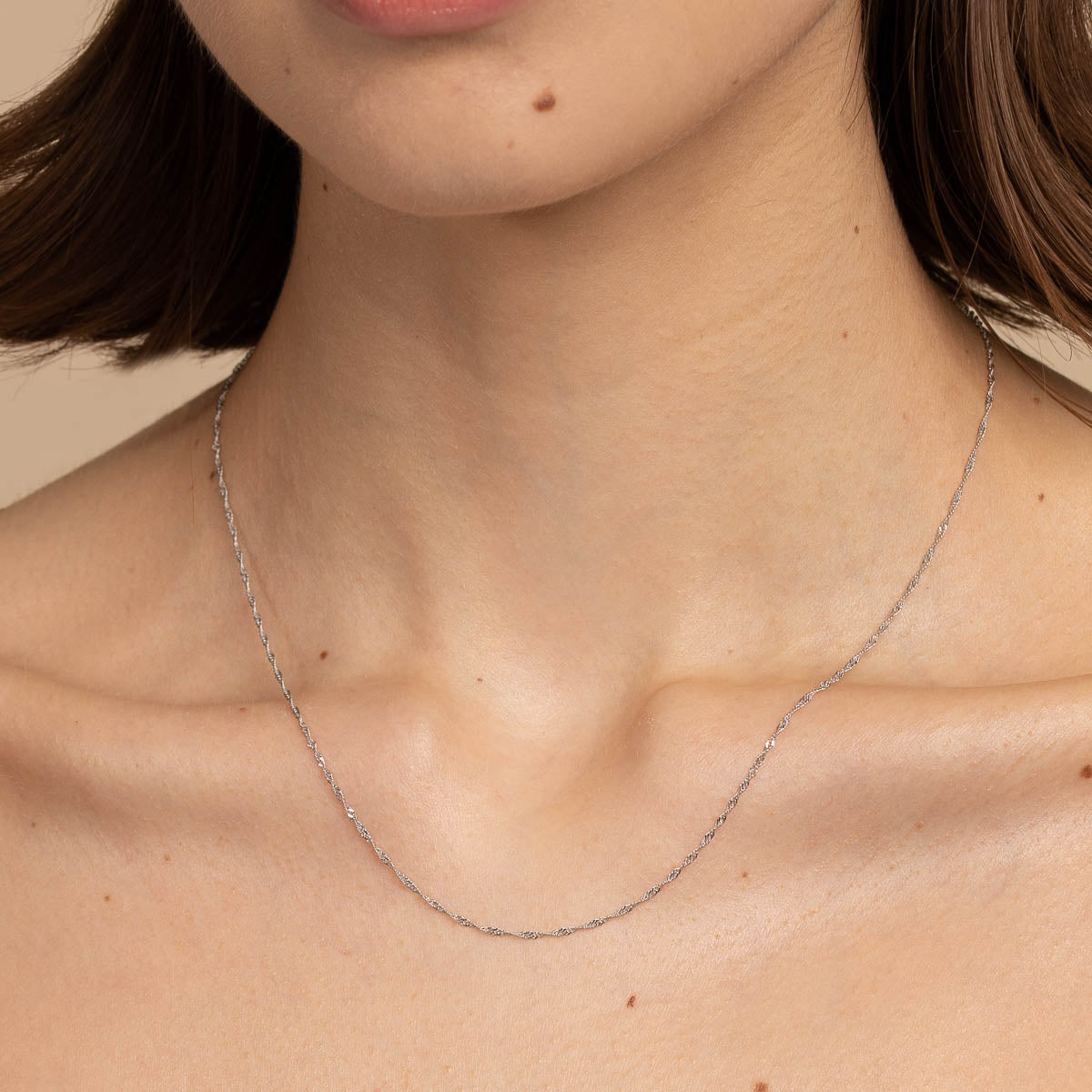 Charm Compatible Necklaces & Bracelets - Astrid Chain Necklace in Solid White Gold - - Astrid & Miyu