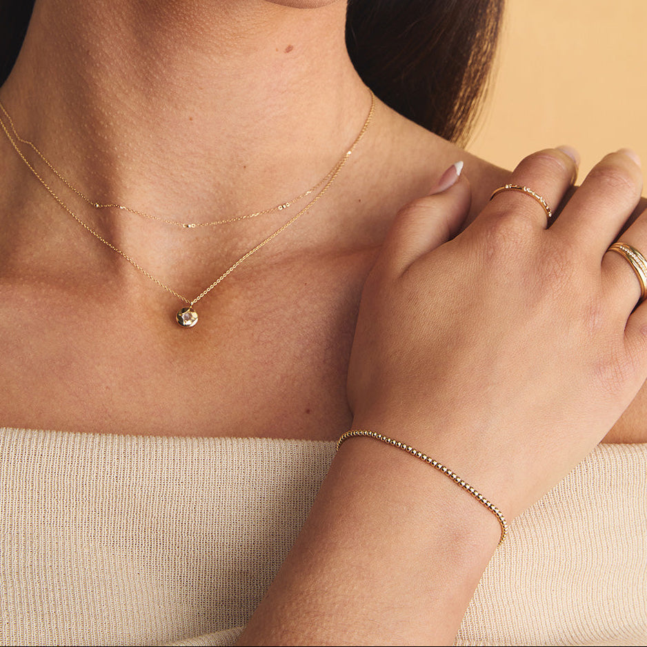 Beaded Bracelet in Solid Gold