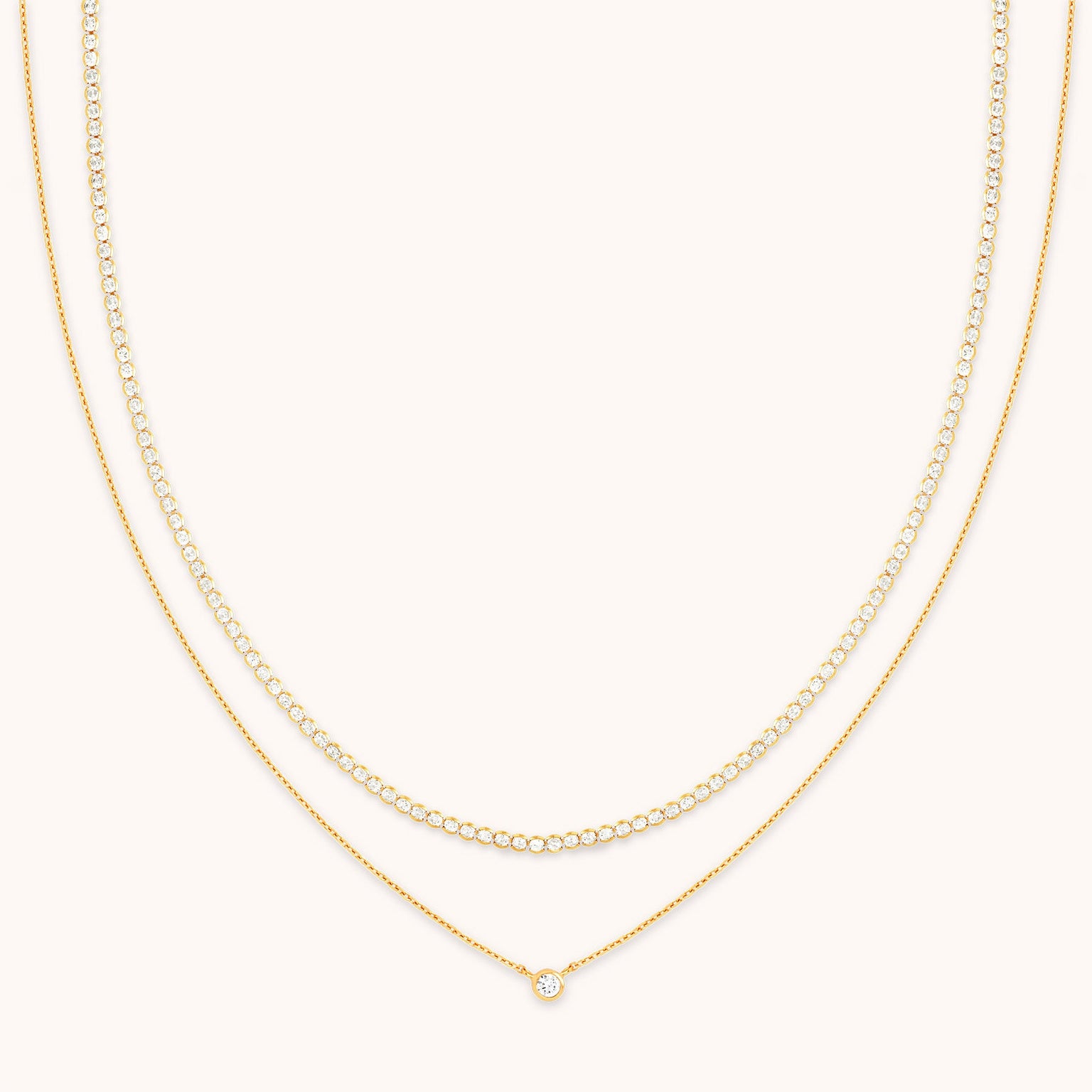 Gleam Tennis Necklace Gift Set in Gold