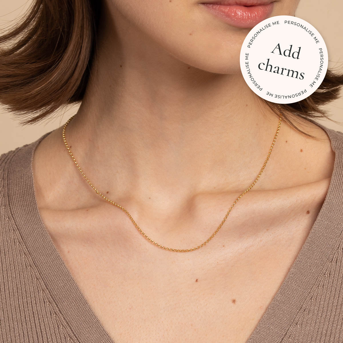 Charm Compatible Necklaces & Bracelets - Chelsea Chain Necklace in Solid Gold - - Astrid & Miyu