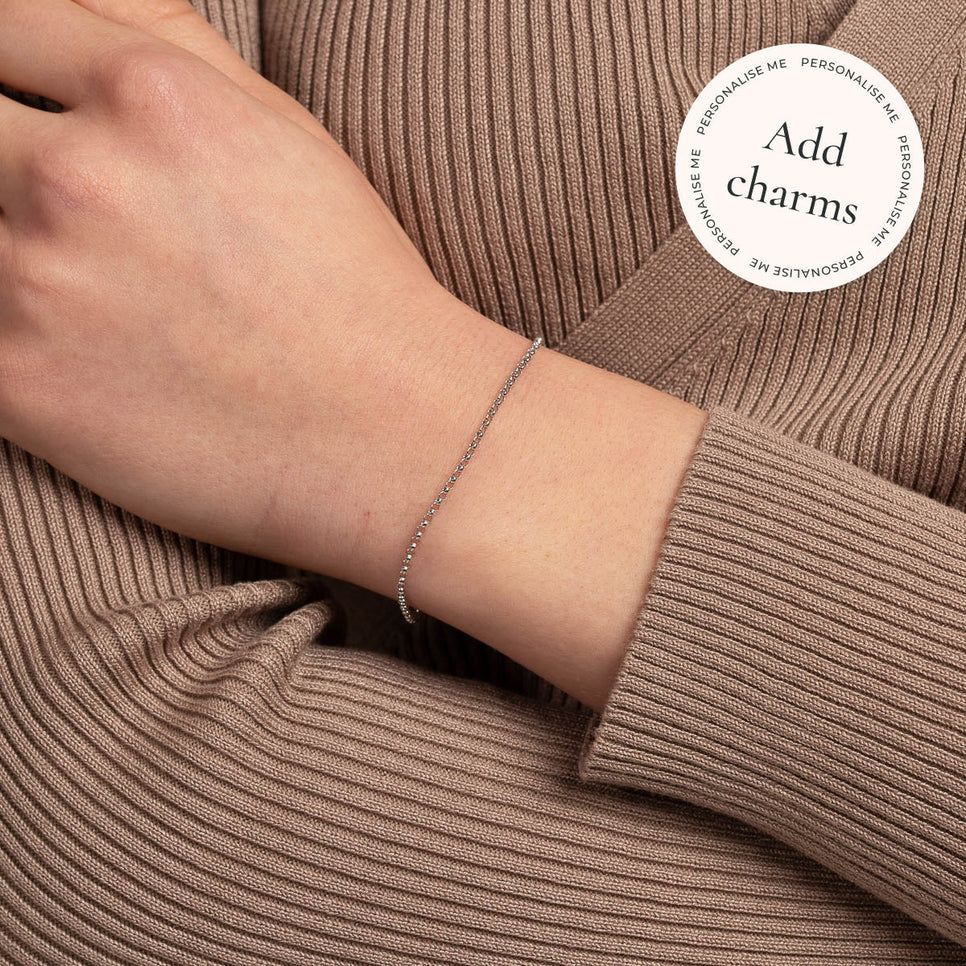 Chain Bracelets - Chelsea Story Chain Bracelet in Solid White Gold - Story Chain - Astrid & Miyu