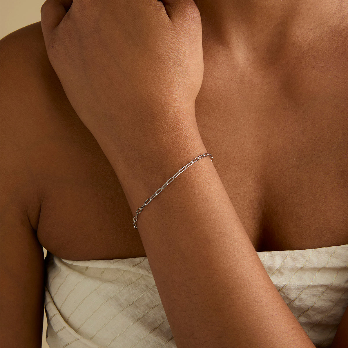 Bracelets - Piccadilly Chain Bracelet in Solid White Gold - Bracelets - Astrid & Miyu