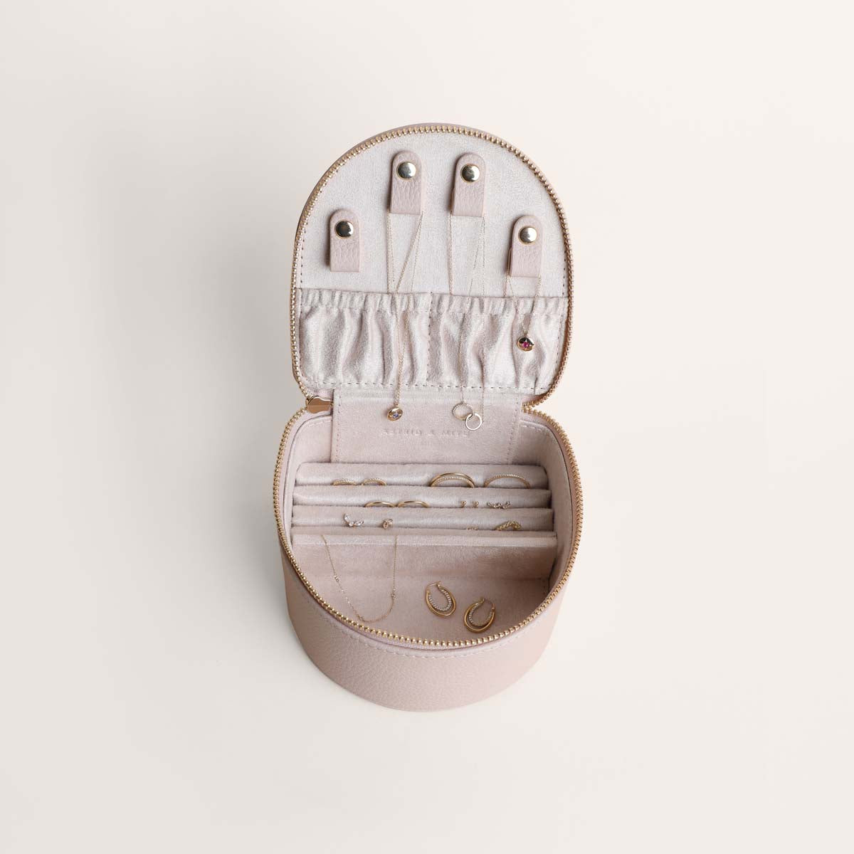 Leather Jewelry Box in Fawn Sand