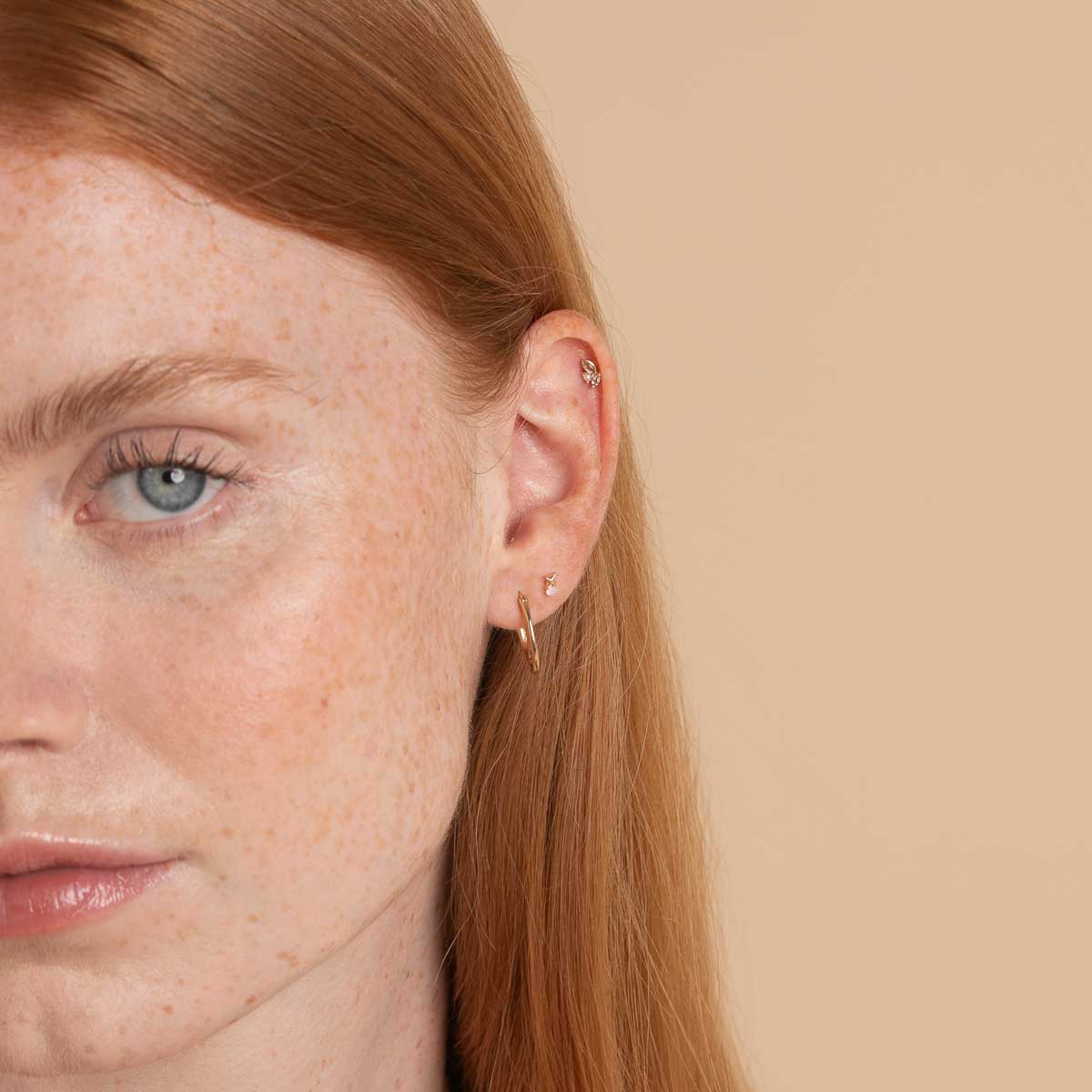 June Birthstone Earrings in Solid Gold