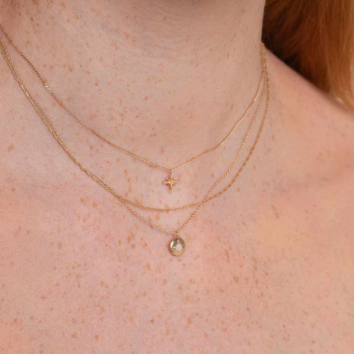 Birthstone Jewellery - June Moonstone Birthstone Necklace in Solid Gold - Pendant Necklace - Astrid & Miyu