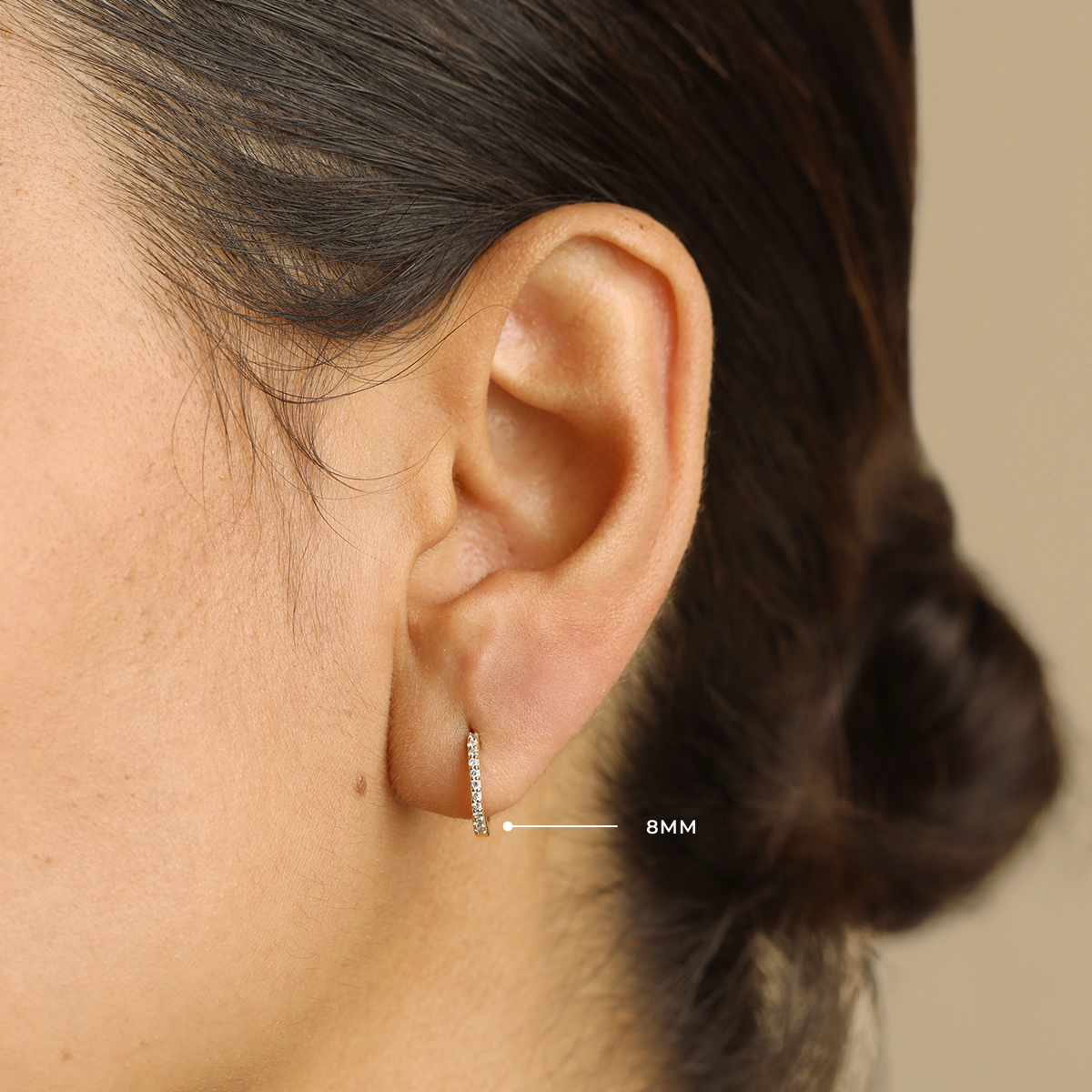 Diamond Pavé Hoops in Solid Gold