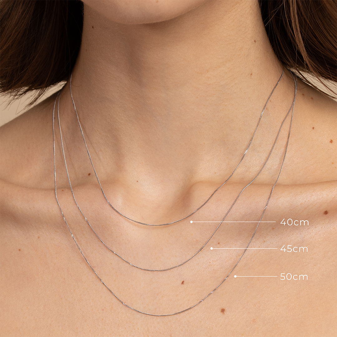 Charm Compatible Necklaces & Bracelets - Miyu Chain Necklace in Solid White Gold - - Astrid & Miyu