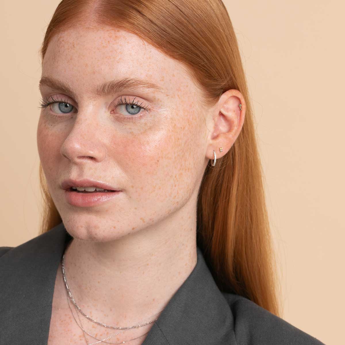 November Citrine Birthstone Earrings in Solid White Gold