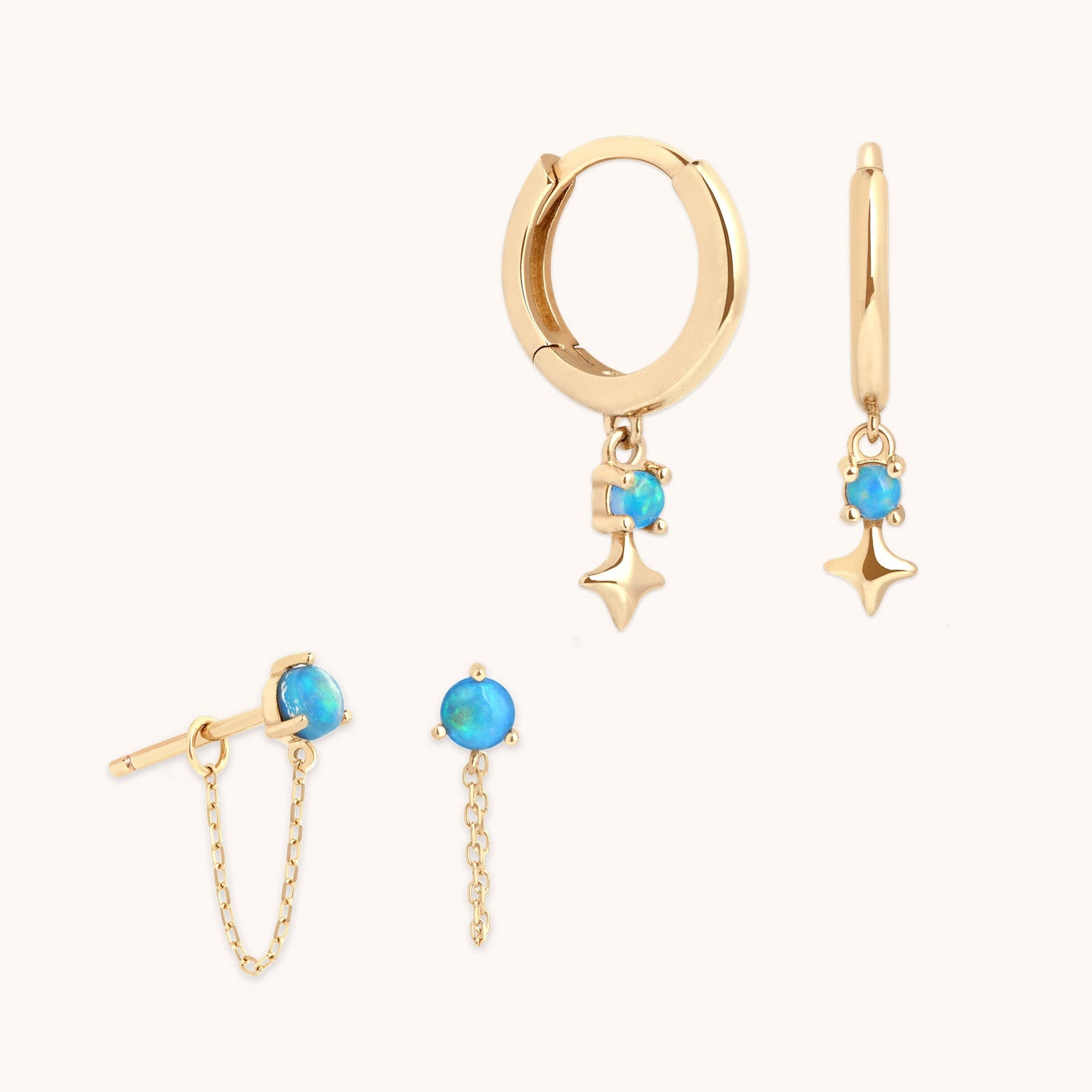 Cosmic Star Opal Gift Set in Solid Gold