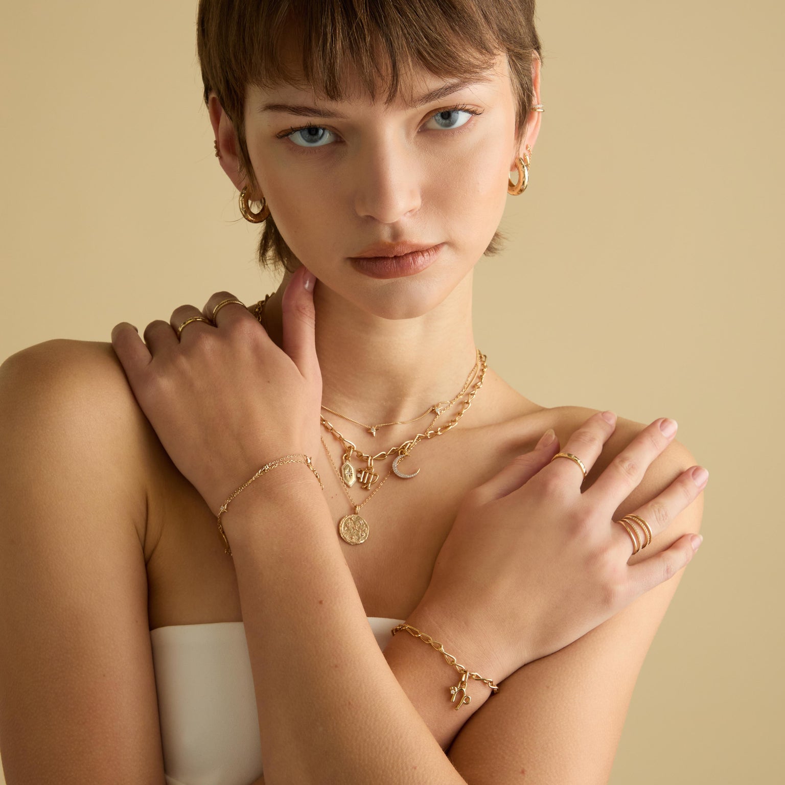 Virgo Zodiac Clip Charm in Gold