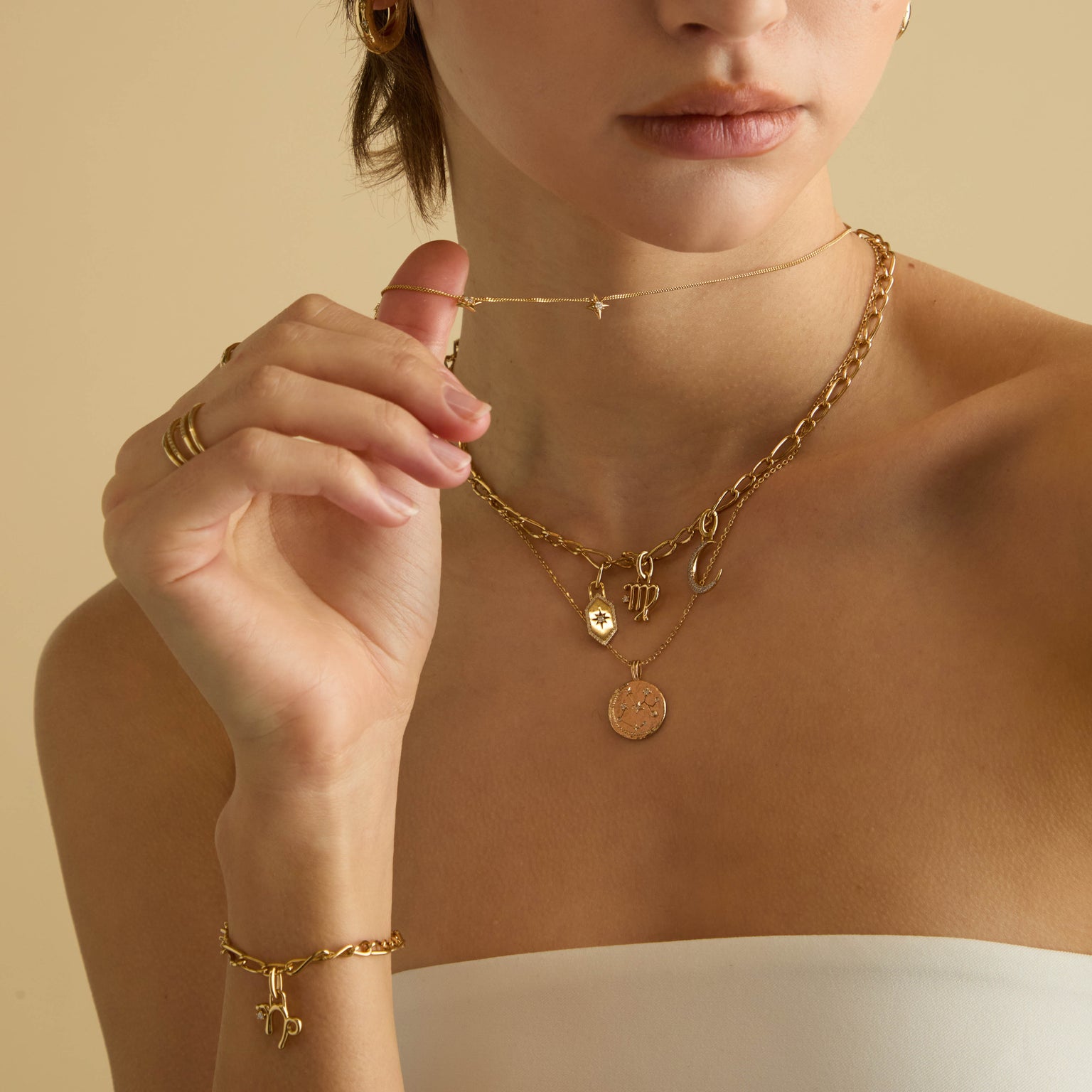 Virgo Zodiac Clip Charm in Gold