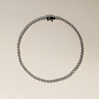 Lab Diamond Tennis Chain Bracelet in Solid White Gold