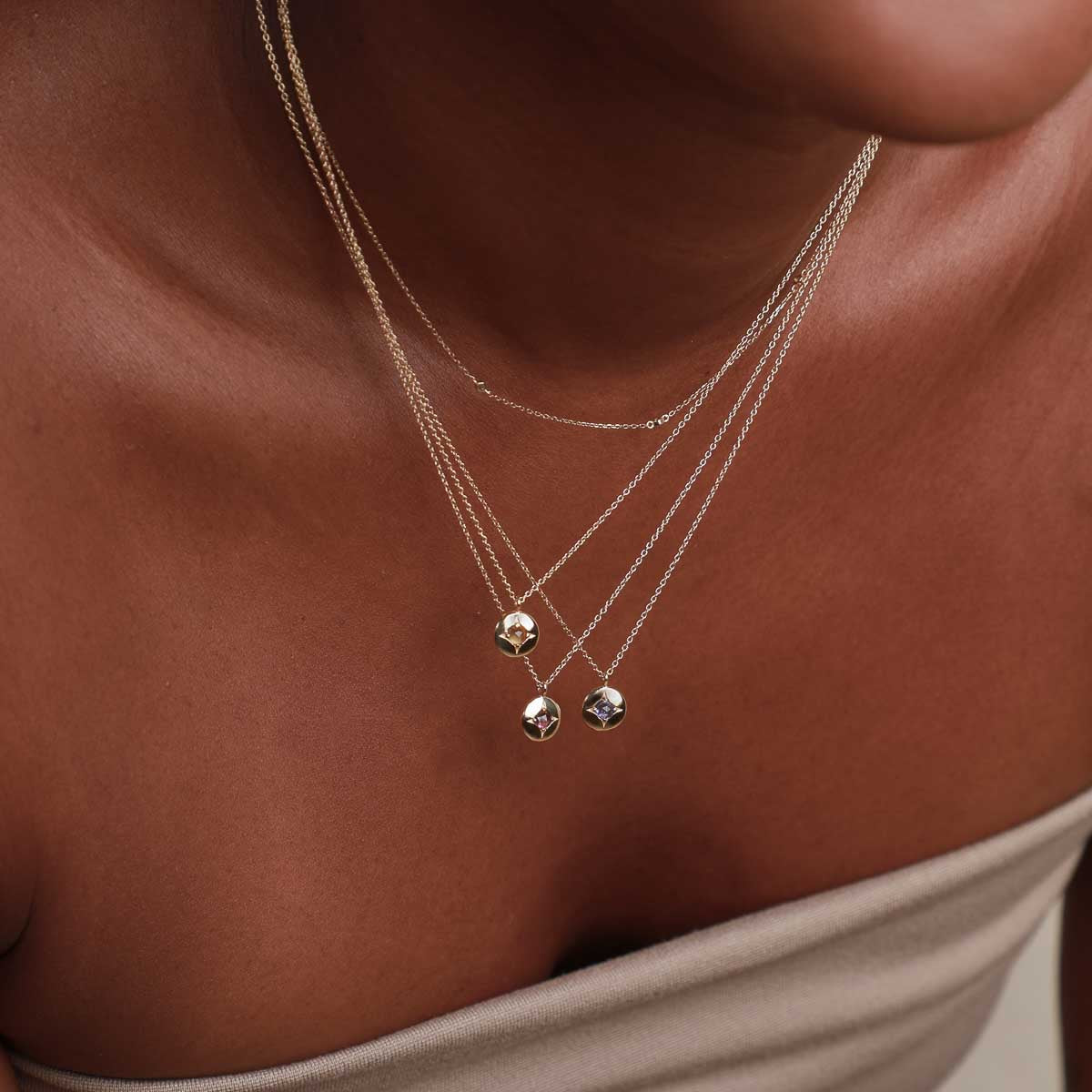 Gemstone Jewellery - November Citrine Birthstone Necklace in Solid Gold - Pendant Necklace - Astrid & Miyu