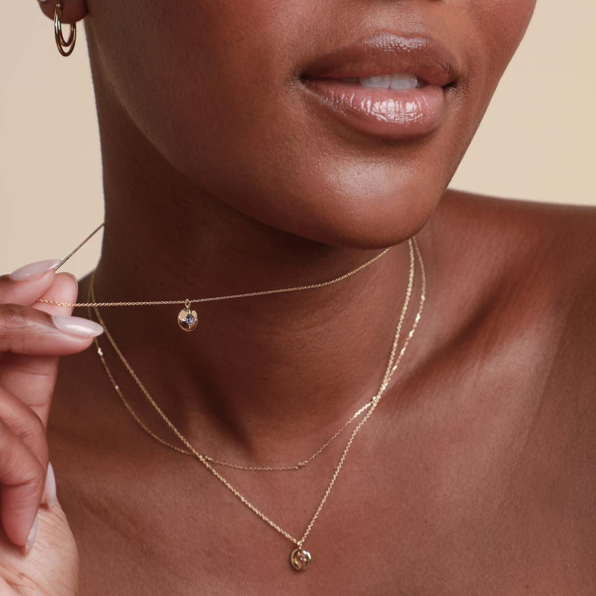 December Tanzanite Birthstone Necklace in Solid Gold