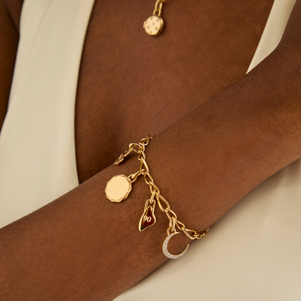 Moon Clip Charm in Gold