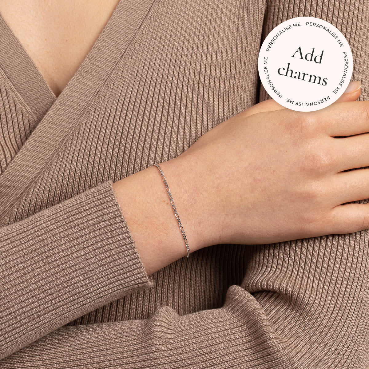 Chain Bracelets - Soho Story Chain Bracelet in Solid White Gold - Bespoke - Astrid & Miyu