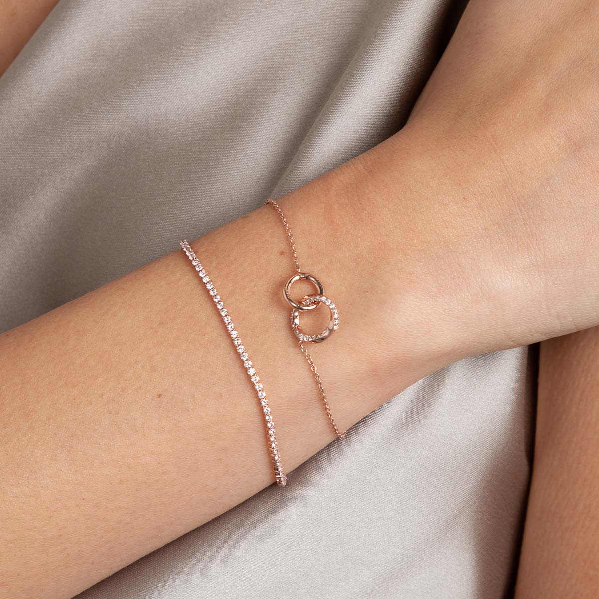 18k Rose Gold Plated Jewellery - Tennis Chain Bracelet in Rose Gold - Chain Bracelet - Astrid & Miyu